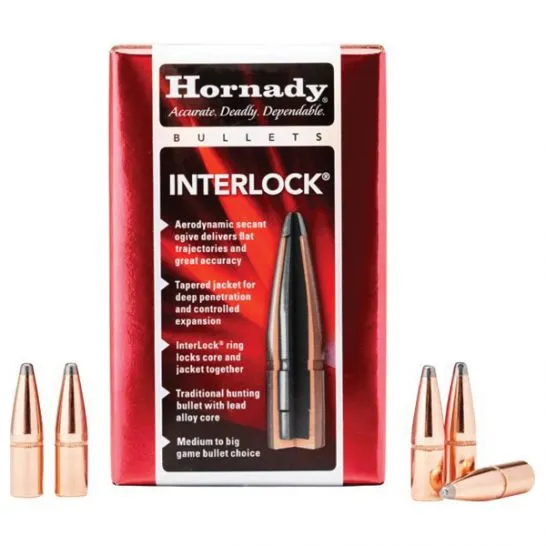 Hornady InterLock .35 200 gr RN Rifle Bullet, 100/box - 3515