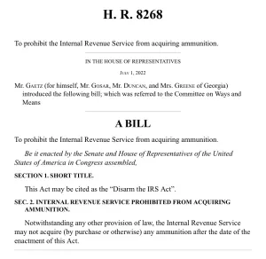 HR-8268: Disarm the IRS Act