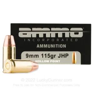 9mm - 115 Grain JHP - Ammo Inc. - 200 Rounds