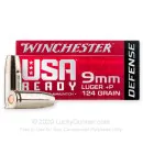 9mm - +P 124 Grain JHP - Winchester USA Ready Defense - 20 Rounds