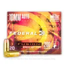 10mm Auto - 200 Grain Bonded SP - Federal Fusion - 20 Rounds