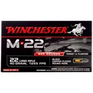 22 LR - 40 Grain Black Copper Plated Round Nose - Winchester M22 - 500 Rounds