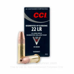 22 LR - 40 gr CPSHP - CCI Subsonic - 50 Rounds