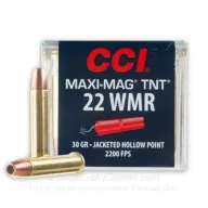 22 WMR - 30 Grain JHP - CCI Maxi Mag TNT - 50 Rounds