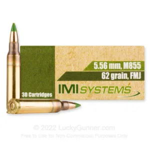 5.56x45 - 62 Grain FMJBT M855 - IMI - 30 Rounds
