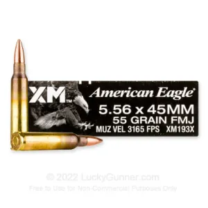 5.56x45 - 55 Grain FMJBT XM193 - Federal American Eagle - 500 Rounds