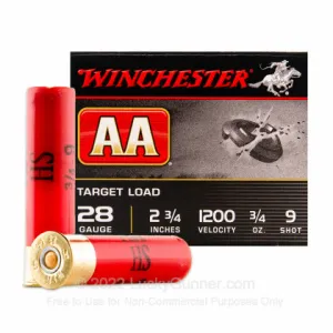 28 Gauge - 2-3/4" 3/4 oz. #9 Shot - Winchester AA Target - 25 Rounds