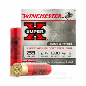 28 Gauge - 2-3/4" Super-X Steel #6 Shot - Winchester - 25 Rounds