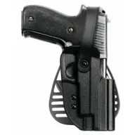 Uncle Mike's Kydex Off-Duty and Concealment Hip Holster with PBA Thumb Break (Black, Size 21, Right Hand)