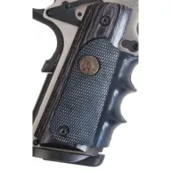 Pachmayr Laminated Wood Grips - 1911 Charcoal Silvertone