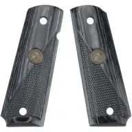 Pachmayr Laminated Wood Grips - 1911 Bk/gry Half Checkered
