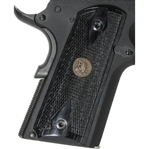 Pachmayr Laminated Wood Grips - 1911 Officer Charcoal Checker
