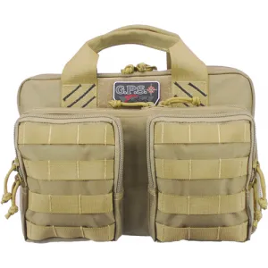 Gps Quad+2 Pistol Case - W/2-removable Pouches Tan