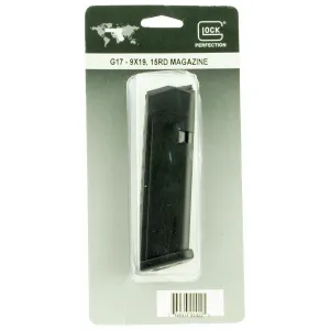 Glock Oem, Glock Mf17015b Mag G17 W/blk 9mm 15r Pkg