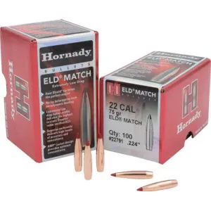 Hornady Bullets 22cal .224 - 75gr. Eld-m Match 100ct
