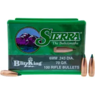 Sierra Bullets 6mm .243 - 70gr Blitzking 100ct