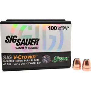 Sierra Bullets .45 Cal .4515 - 200gr Jhp Sig V-crown 100ct