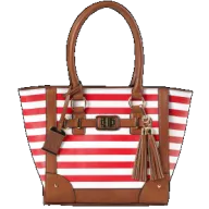 Bulldog Tote Purse, Bdog Bdp051 Tote Purse Hlstr Cherry Stripe
