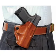Desantis Mini Scabbard Holster - Rh Owb Leather Kimber Micro Tan
