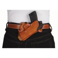 Desantis Small Of Back Holster - Rh Owb Leather S&w J 2-2.25 Tan