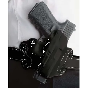 Desantis Mini Slide Holster - Owb Lh Leather S/a Hellcat Blk