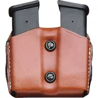 Desantis Double Mag Pouch Owb - Leather Glock 43 Tan
