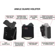 Galco Ankle Guard Holster Rh - Hybrid Leather Glock 42 Black