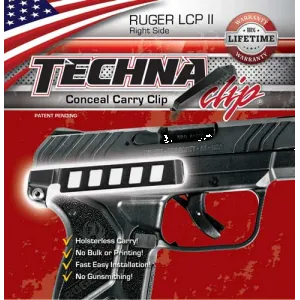 Techna Clip Handgun Retention - Clip Ruger Lcp Ii Right Side