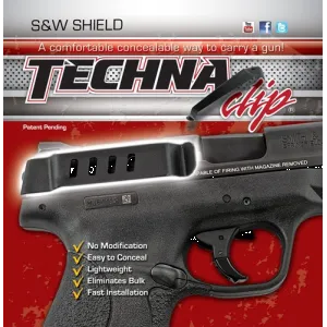 Techna Clip Handgun Retention - Clip S&w Shield 9 & 40 Right