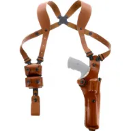 Galco Vertical Shoulder System - 4.0 Ambidextrous Leather N Fr 6" Tan