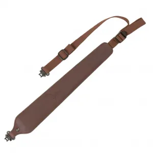 ALLEN Cobra Padded Tanned Brown Leather Rifle Sling with Swivels (8145)
