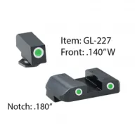 AMERIGLO For Glock Pro Style Glk 17-39 Green Tritium with White Outline Front and Rear Sights (GL-227)