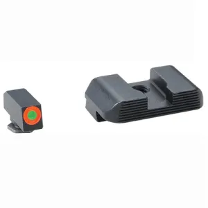 AMERIGLO For Glock Hackathorn Green Tritium Orange Outline Front and Black Rear Sights (GL-433)