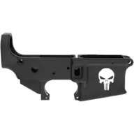 ANDERSON AM-15 Open Multi-Cal Punisher Skull Anodized Black Semi-Auto Lower Receiver (D2-K067-A002-0P)