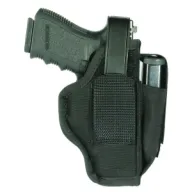 BLACKHAWK Nylon 4in Barrel Medium to Large Revolvers Ambidextrous Size 02 Holster with Mag Pouch (40AM02BK)