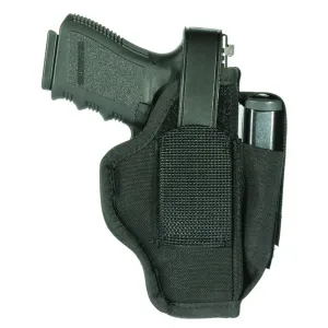 BLACKHAWK Nylon 4in Barrel Medium to Large Revolvers Ambidextrous Size 02 Holster with Mag Pouch (40AM02BK)