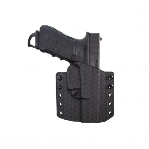 COMP-TAC Warrior Basket Weave Right Hand Black OWB Kydex Holster For Glock 19/23/32 Gen 1-5 (C847GL223R00N)