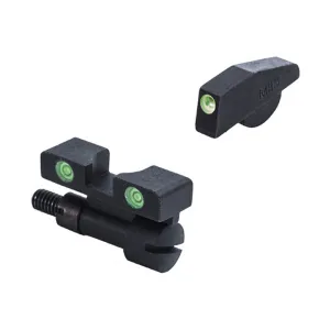 MEPROLIGHT Tru-Dot S&W K,L,N Frame Tritium Fiber Optic Green,Green Front & Rear Iron Sight (ML22771G)