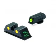 MEPROLIGHT Tru-Dot Tritium Fiber Optic Green,Yellow Front & Rear Iron Sight for Glock 9mm,357 SIG,45 GAP,40 S&W (ML10224Y)