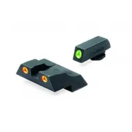MEPROLIGHT Tru-Dot Tritium Fiber Optic Green,Orange Front & Rear Iron Sight for Glock 26,27 (ML10226O)