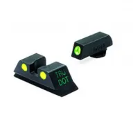MEPROLIGHT Tru-Dot Tritium Fiber Optic Green,Yellow Front & Rear Iron Sight for Glock 20,21,29,30 (ML10222Y)