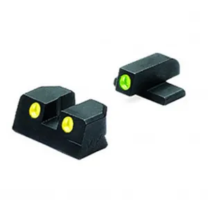 MEPROLIGHT Tru-Dot Sig Sauer P220,P225,P226,P228 Tritium Fiber Optic Green,Yellow Front & Rear Iron Sight (ML10110Y)