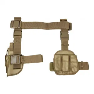 NCSTAR Drop Leg Magazine Holder Pouch And Tan Gun Holster (CV2908T)