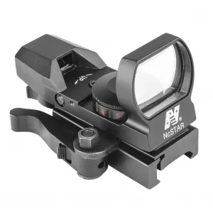 NCSTAR Red/Green Dot Black Anodized Reflex Sight with 4 Reticles and QR Mount (D4RGBQ)