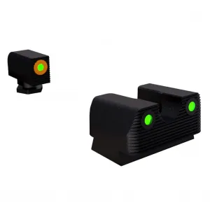 RIVAL ARMS Tritium Green Rear/Green with Orange Outline Front Night Sights for Glock 17/19 (RA1A231G)