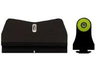 Kensight Adjustable Defensive Rear Night Sight 1911 Novak LoMount Cut Steel Black Recessed Blade with Green Tritium Dots