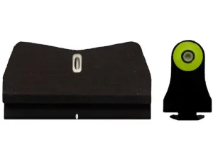 Kensight Adjustable Defensive Rear Night Sight 1911 Novak LoMount Cut Steel Black Recessed Blade with Green Tritium Dots