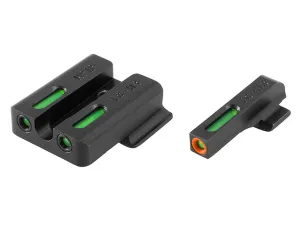 TRUGLO TFX Pro Sight Set Smith & Wesson M&P, M&P Shield, Shield M2.0, SD9, SD40 Tritium / Fiber Optic Green with Orange Front Dot Outline