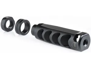 Ultradyne Apollo Max Muzzle Brake with Timing Nut 5.56mm 1/2"-28 Stainless Steel Nitride