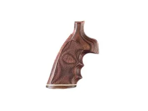 Hogue Fancy Hardwood Grips with Accent Stripe, Finger Grooves and Contrasting Butt Cap S&W N-Frame Square Butt Checkered